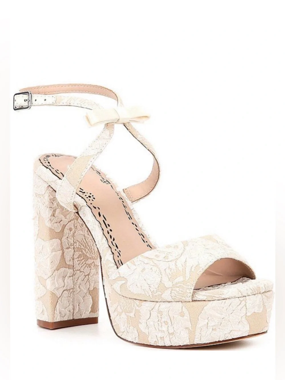 Muse by Marchesa 🪷 NIB Francesca Floral Print Bow Platform Dress Sandals  🪷 7.5